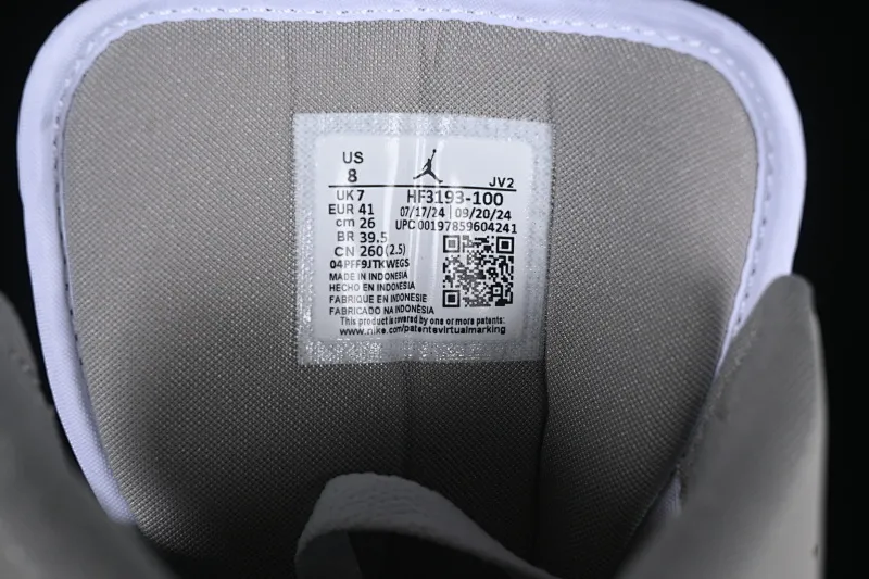 All categories Air Jordan Jordan series basketball shoes Air Jordan 1 Mid Air Jordan 1 Mid AJ1 Joe 1 white gray mid-top cultural and casual sneakers HF3193-100